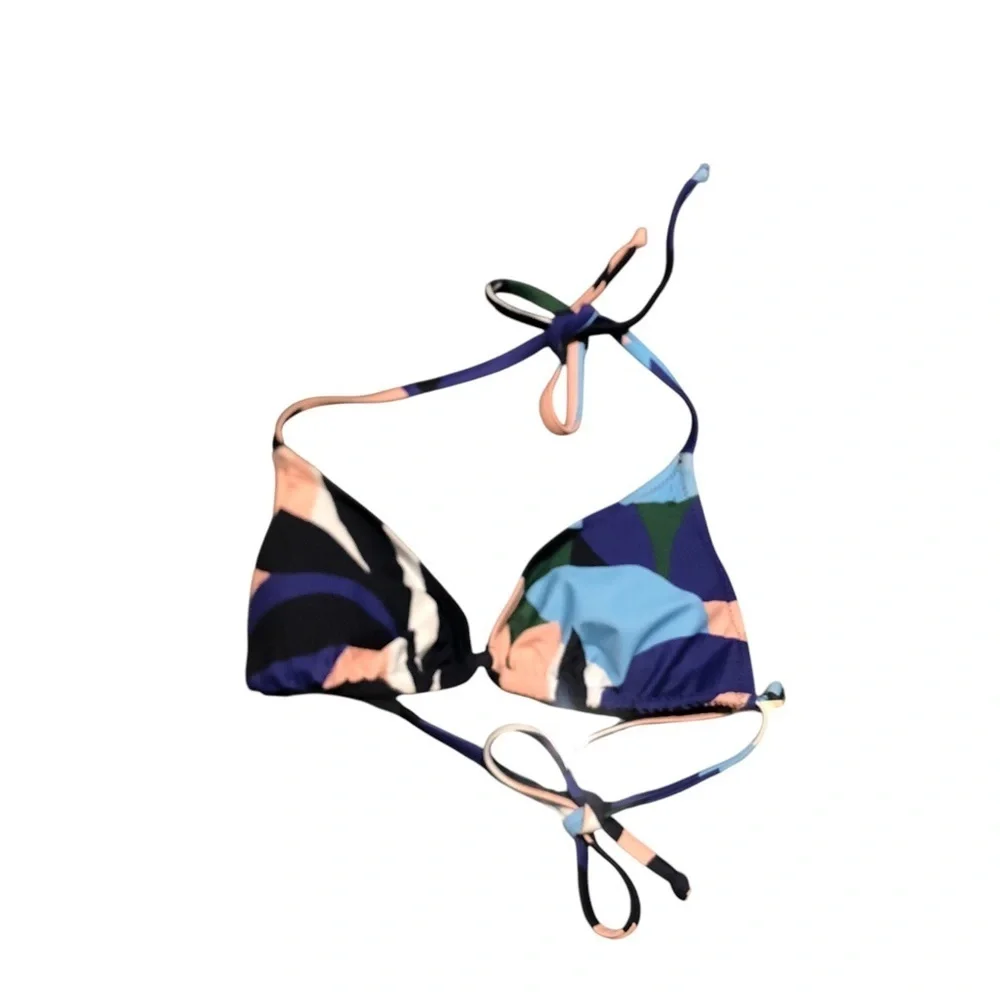 Lively Colorful Triangle Bikini Top
